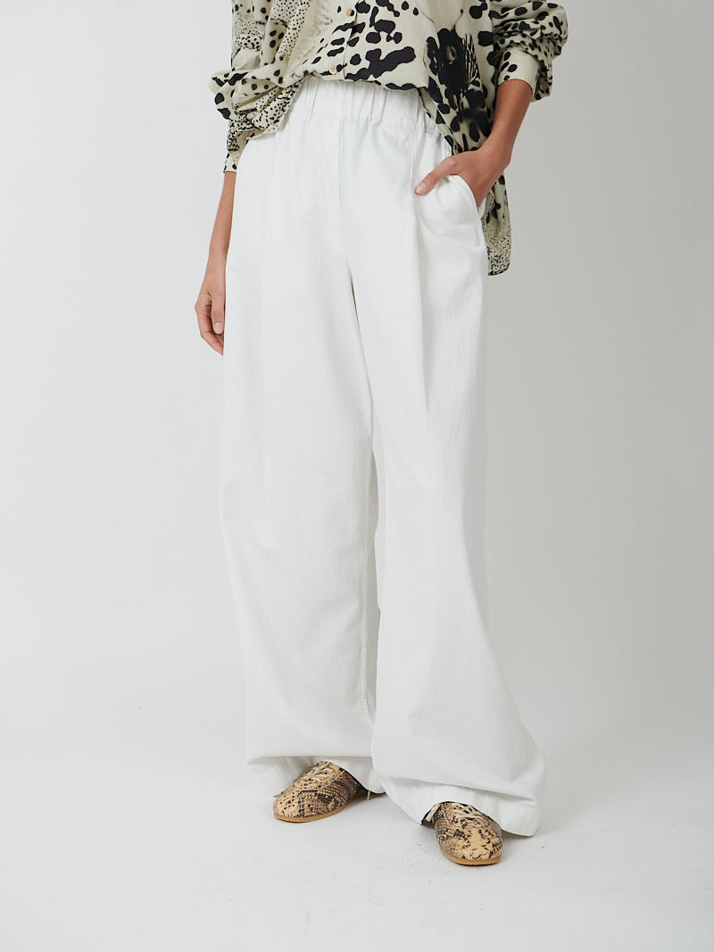 Dries Van Noten Pila Denim Pants in Off White