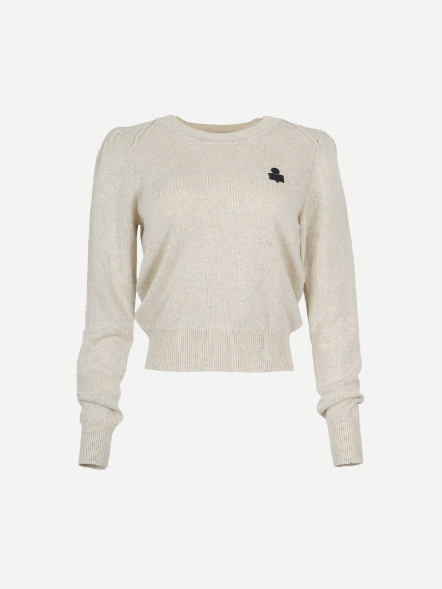 Shop Marant Etoile Abelle Logo Pullover in Light Grey at Adam Heath, Perth Western Australia