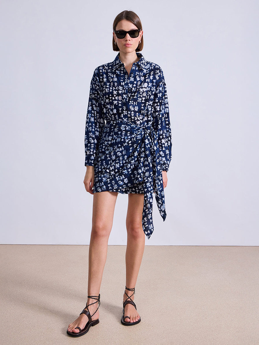 Allesandra Mini in Batik Geo Indigo