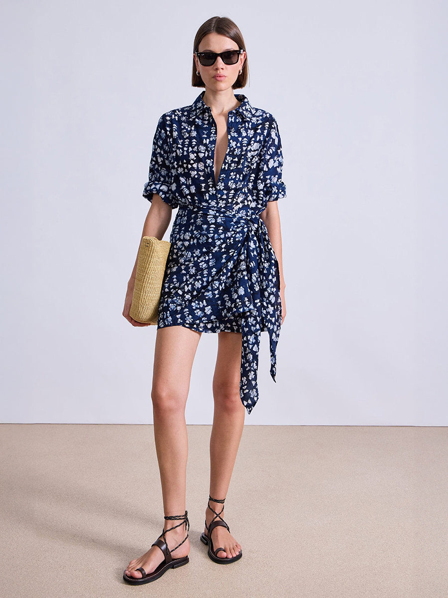 Allesandra Mini in Batik Geo Indigo