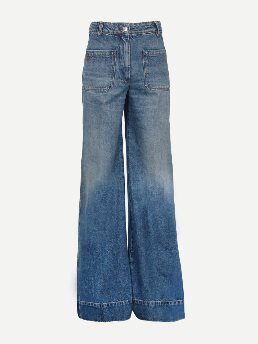 Victoria Beckham Alina Jean in Classic Blue Wash