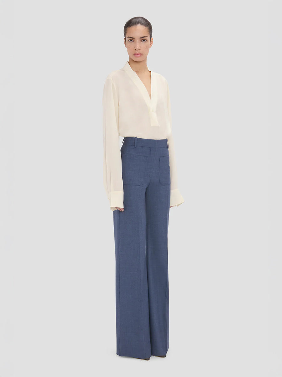 Alina Trouser in Dusk Blue Melange