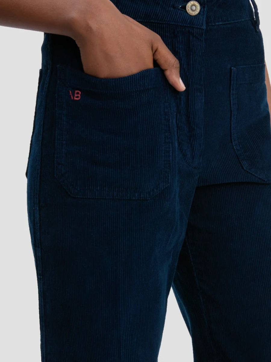 Victoria Beckham Alina Corduroy Jean in Indigo Garment Dye