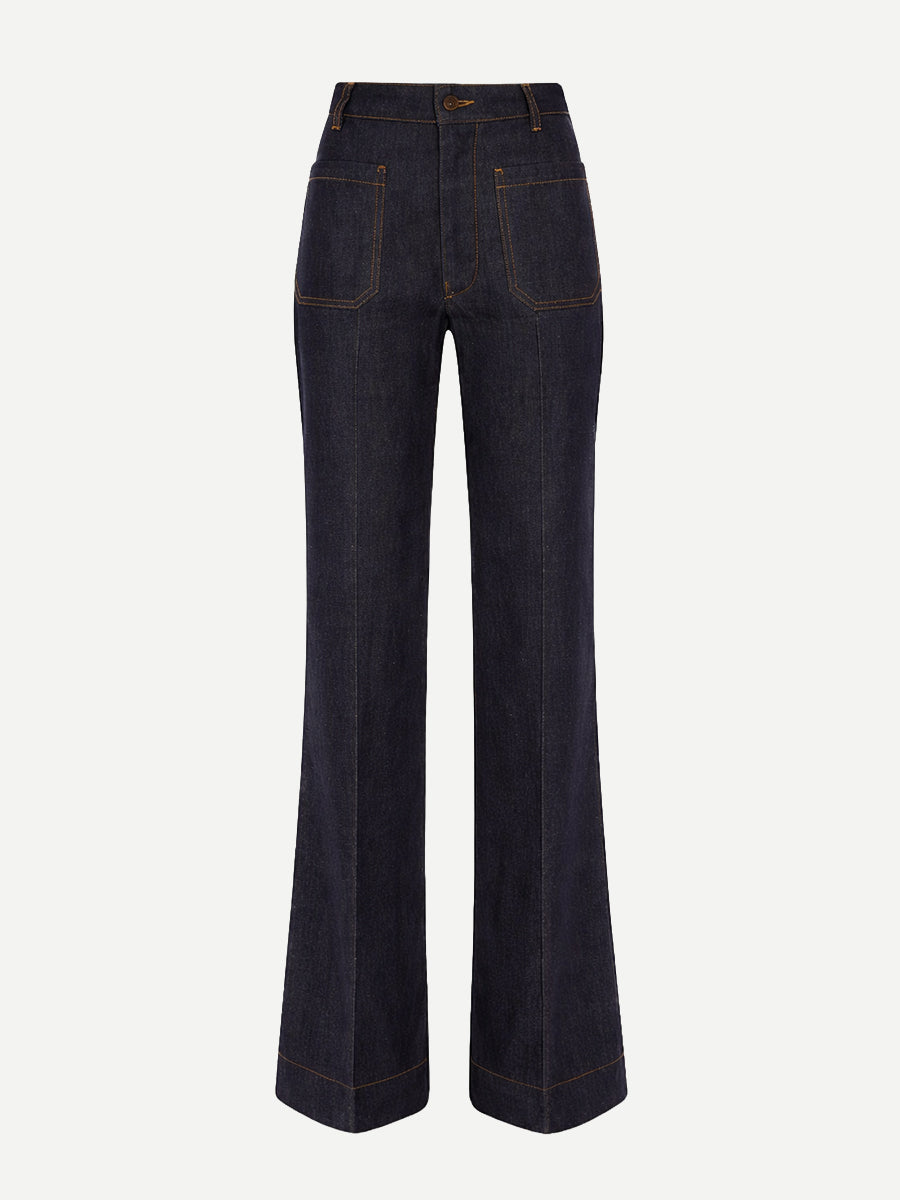 Victoria Beckham Alina Jean Regular in Indigo Rinse