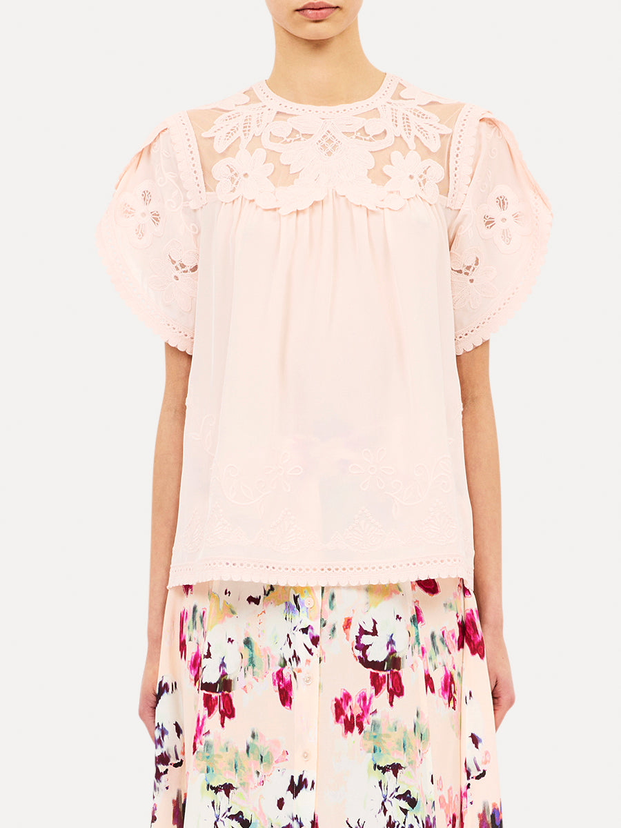 Alma Silk Top in Blush