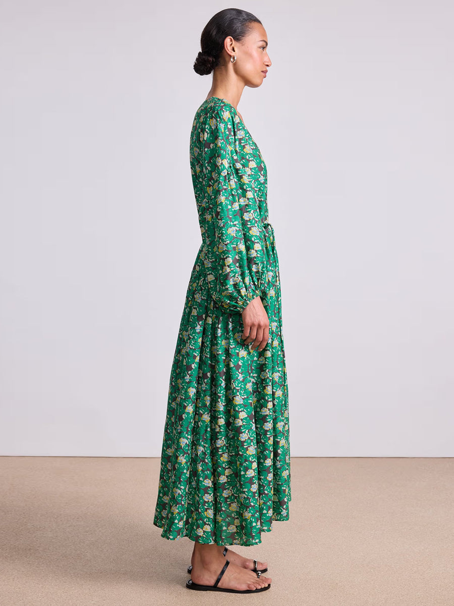 Apiece Apart Alta Maxi Dress in Florette Emerald