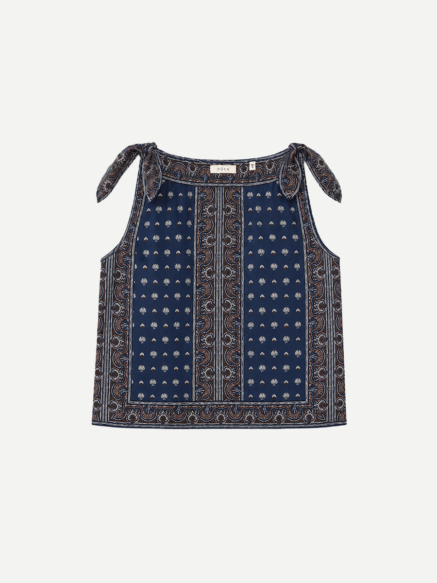 Amalia Top in Bleu Foulard De La Mer