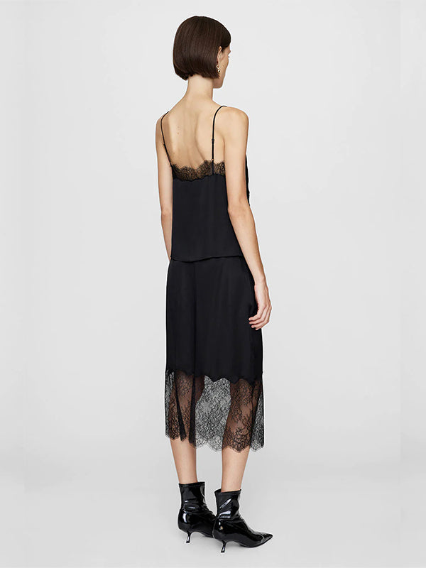Amelie Silk Skirt in Black