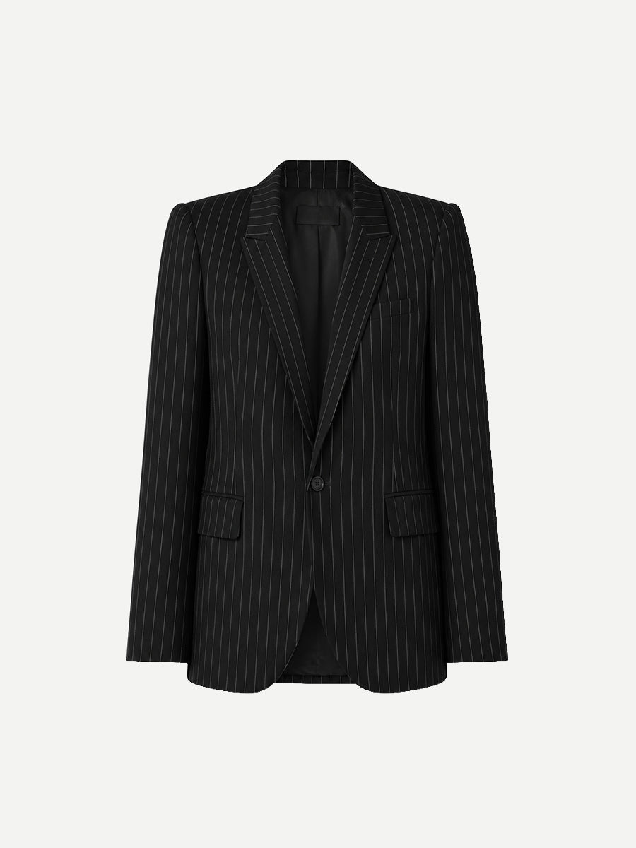 Nili Lotan Anabel Tailored Jacket in Black Pinstripe