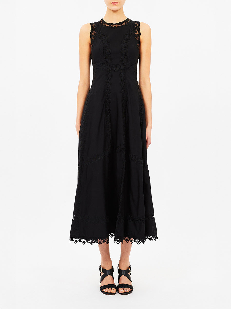 Ulla Johnson Anela Sleeveless Midi Dress in Noir