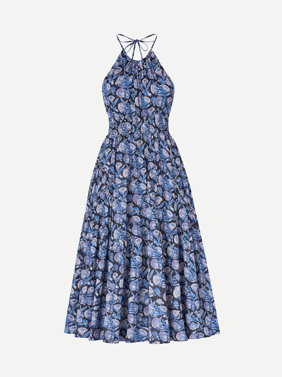 Ulla Johnson Anelise Halter Midi Dress in Zinnia