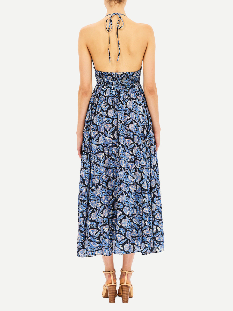 Anelise Halter Midi Dress in Zinnia