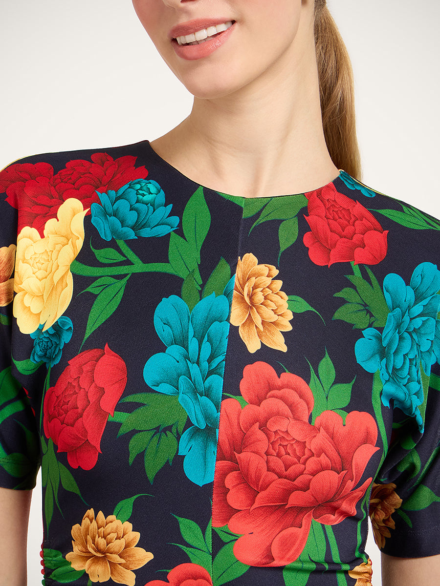 Angelica Dress in Punto Milano Queen Peony
