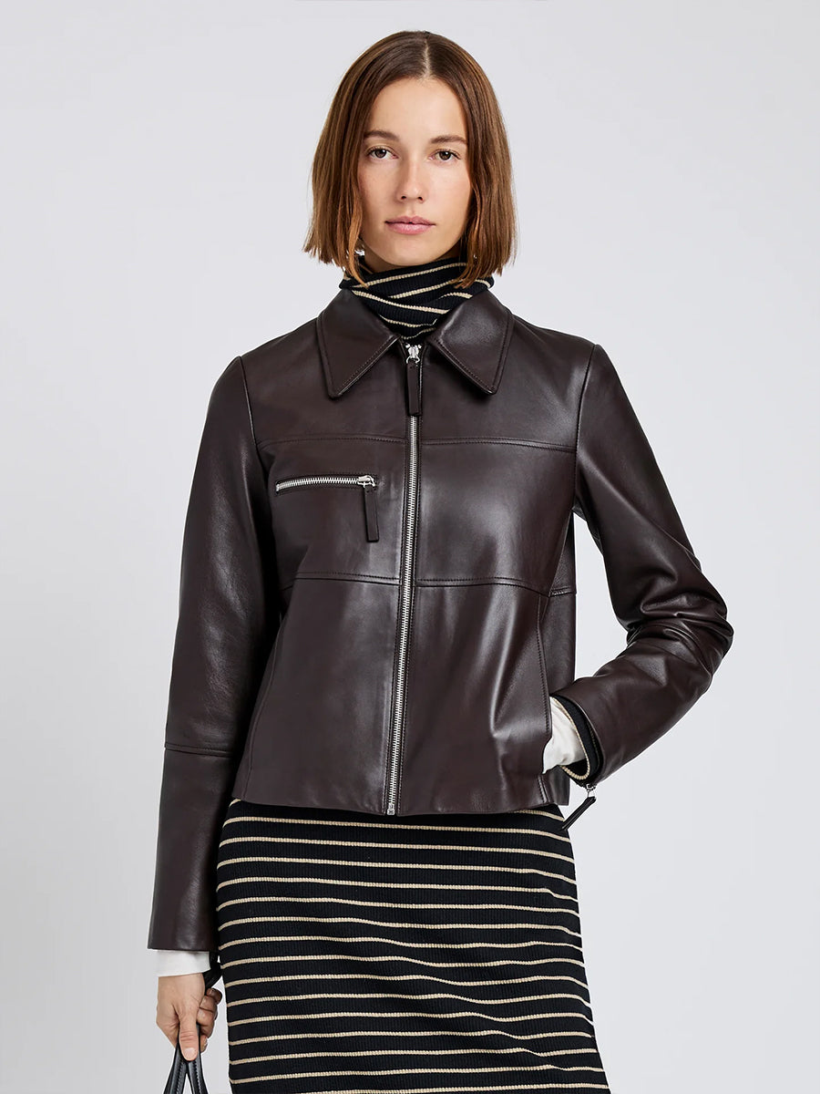Proenza Schouler Annabel Leather Jacket in Chocolate