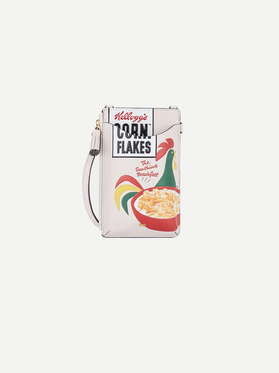 Anya Hindmarch Anya Brands Zip Phone Pouch Cornflakes in Chalk