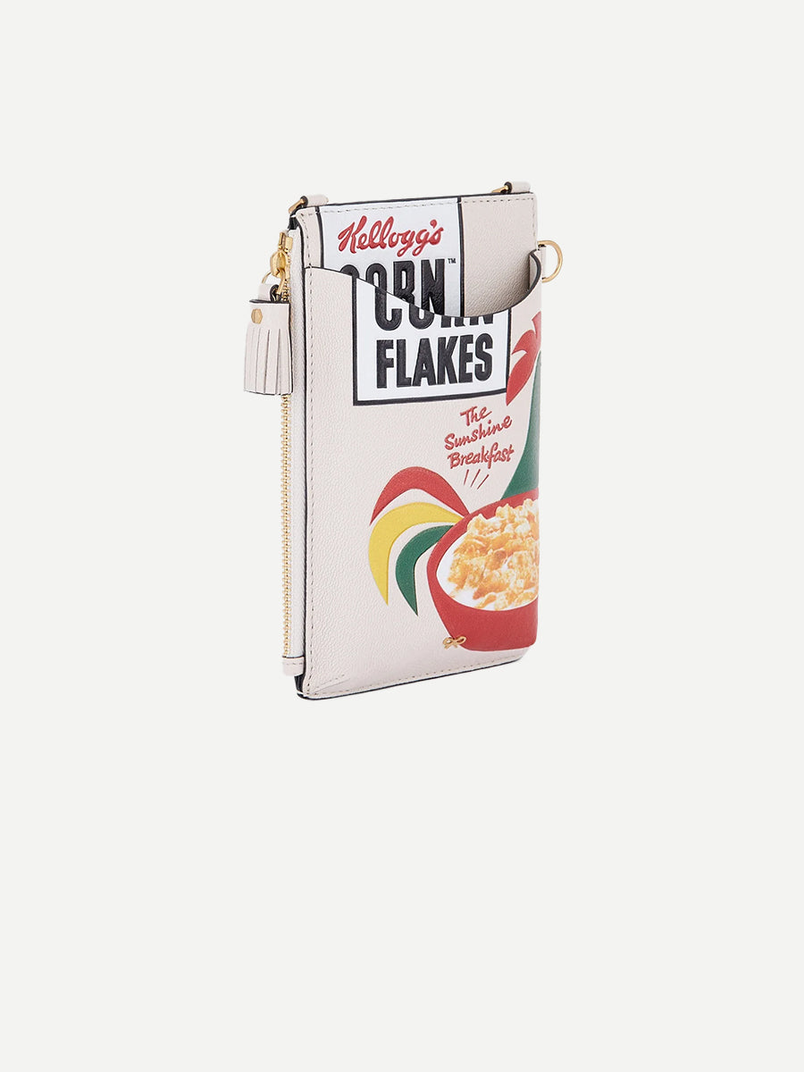 Anya Hindmarch Anya Brands Zip Phone Pouch Cornflakes in Chalk