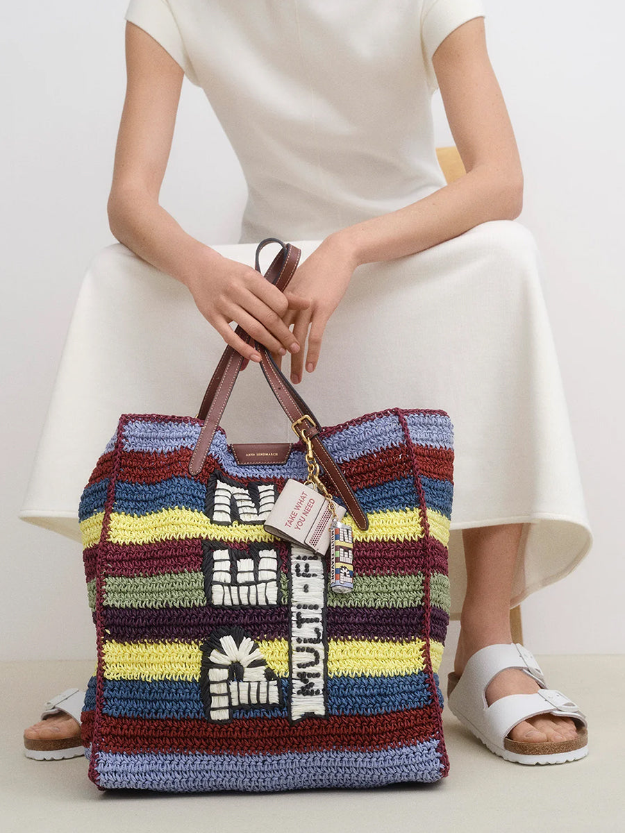 Anya Hindmarch Anya Brands N/S Tote Pez in Multi Raffia