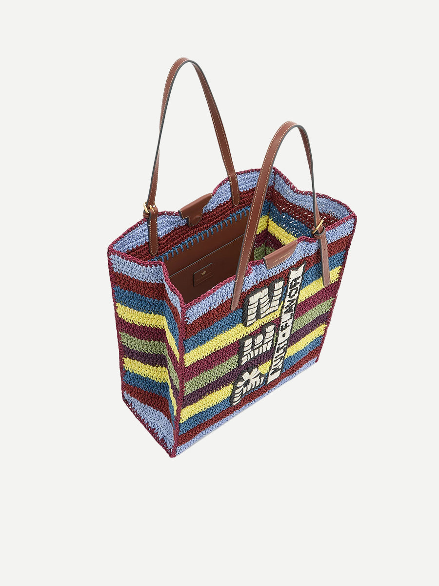 Anya Hindmarch Anya Brands N/S Tote Pez in Multi Raffia