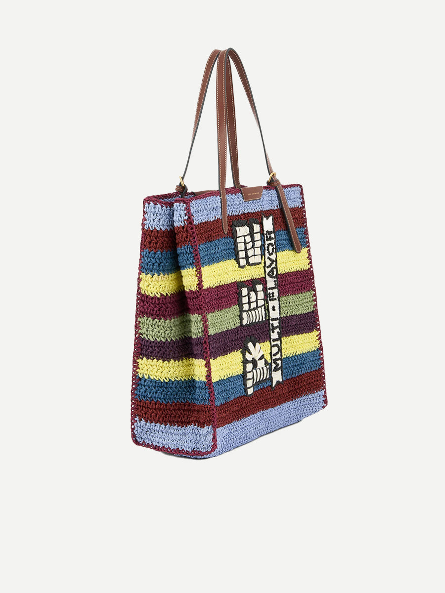 Anya Brands N/S Tote Pez in Multi Raffia
