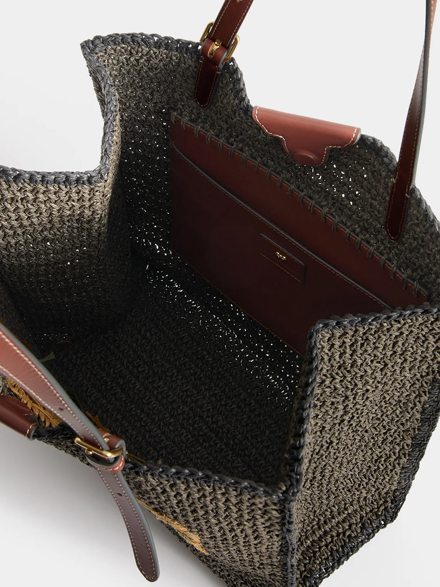 Anya Brands Filippo Berio Tote in Khaki Raffia