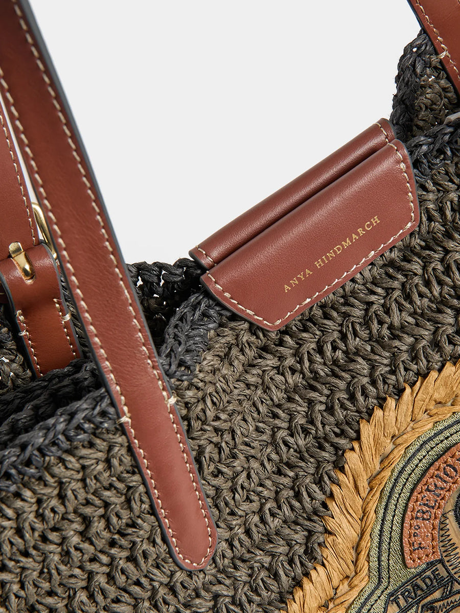 Anya Brands Filippo Berio Tote in Khaki Raffia