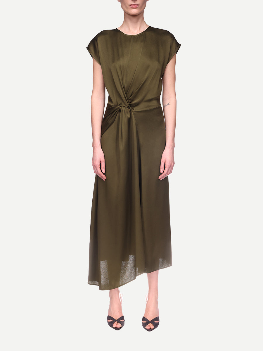 Aria Midi Dress in Marsh Green