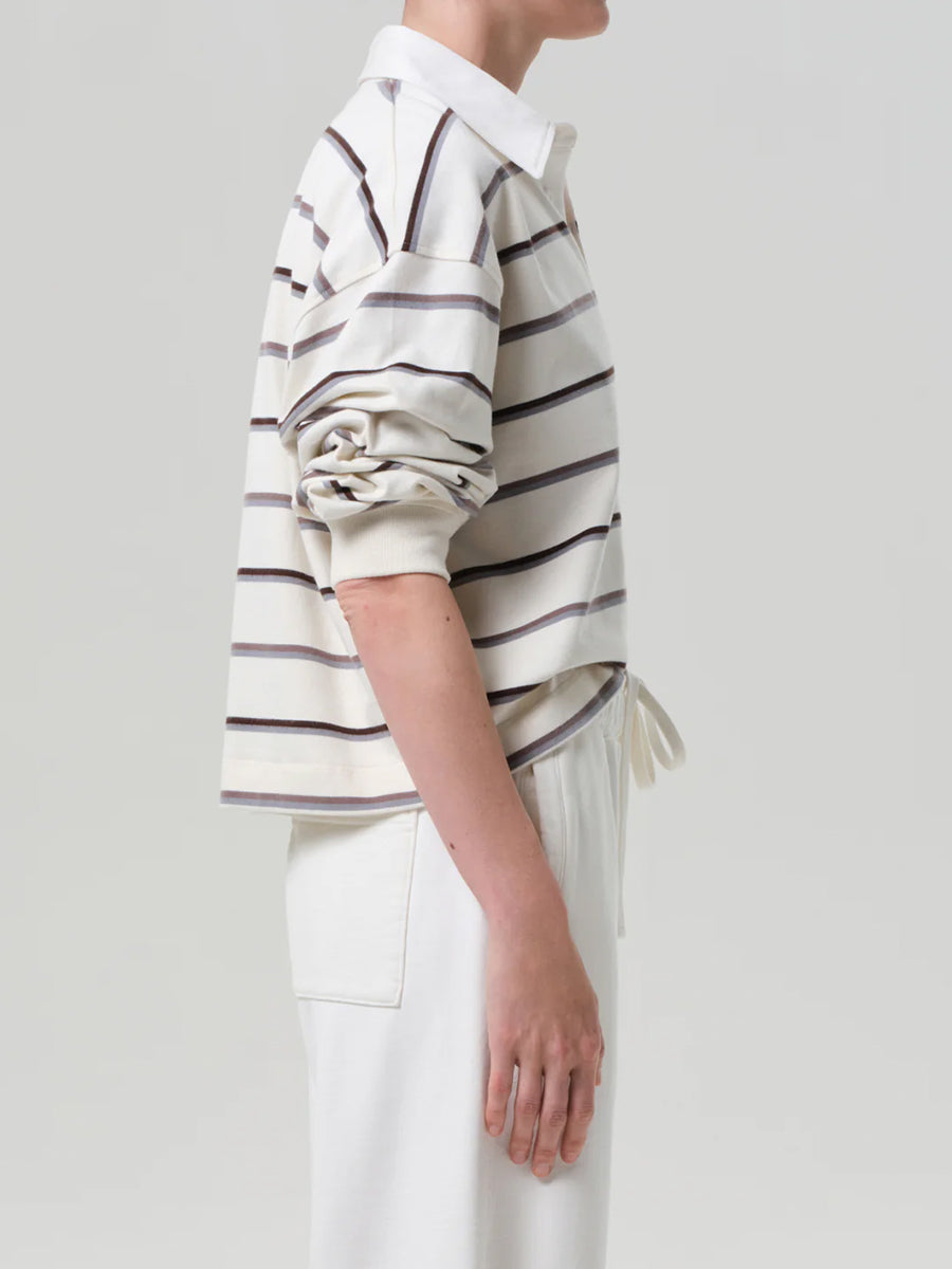 Citizens of Humanity Aris Rugby Jumper in Ivory Stripe