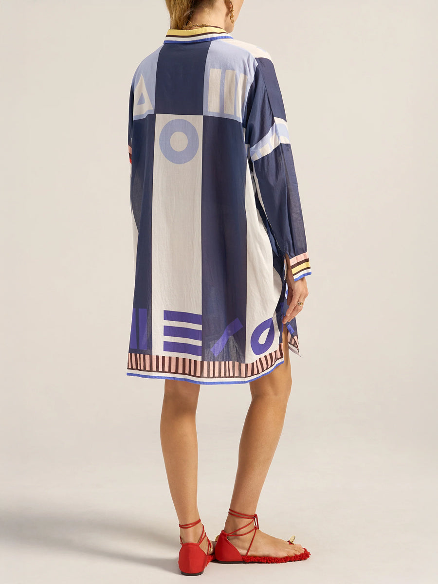 Artemis Shirt in Blue Sarong Voile