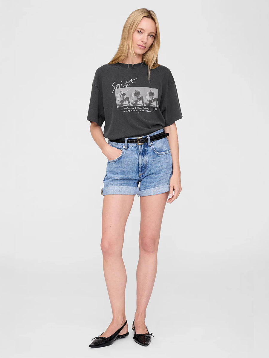 Anine Bing Ashton Tee Concert in Washed Black