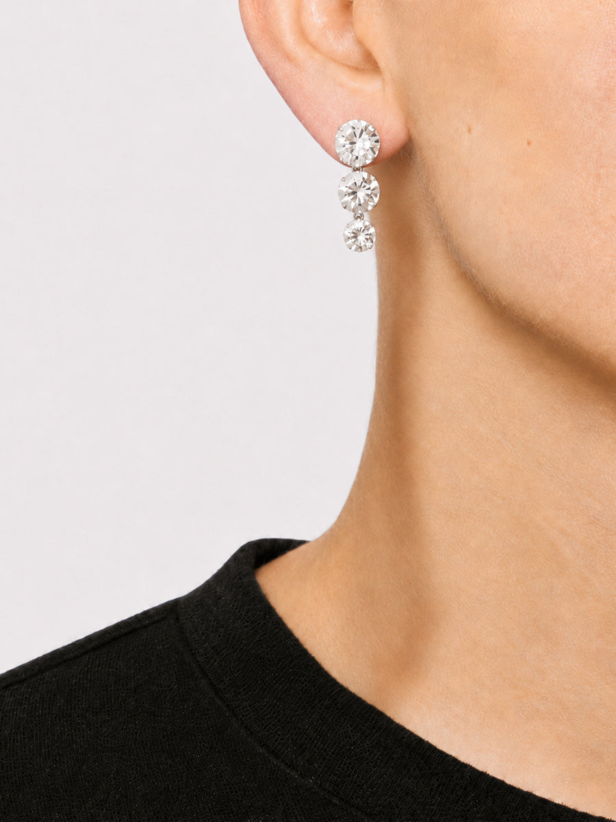 Asymmetric Earrings in Transparent Silver