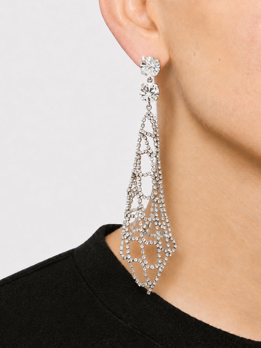 Asymmetric Earrings in Transparent Silver