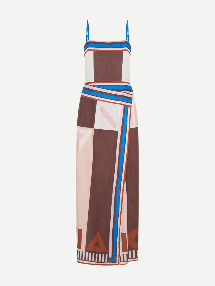 Aethra Dress in Pink/Brown Sarong Voile