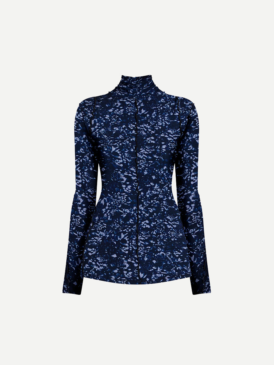 Proenza Schouler White Label Audrey Top in Navy/Slate