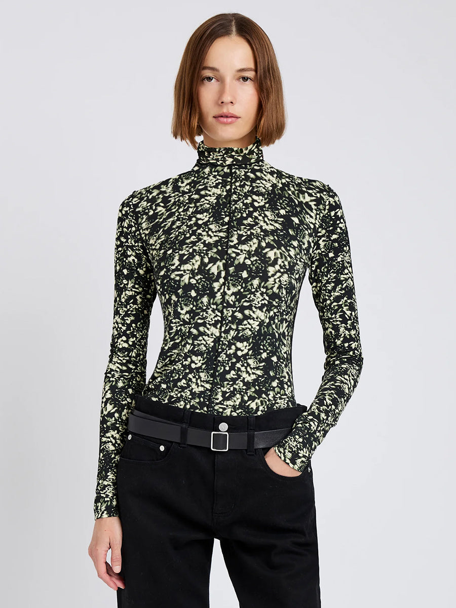 Proenza Schouler White Label Audrey Top in Black/Lemon