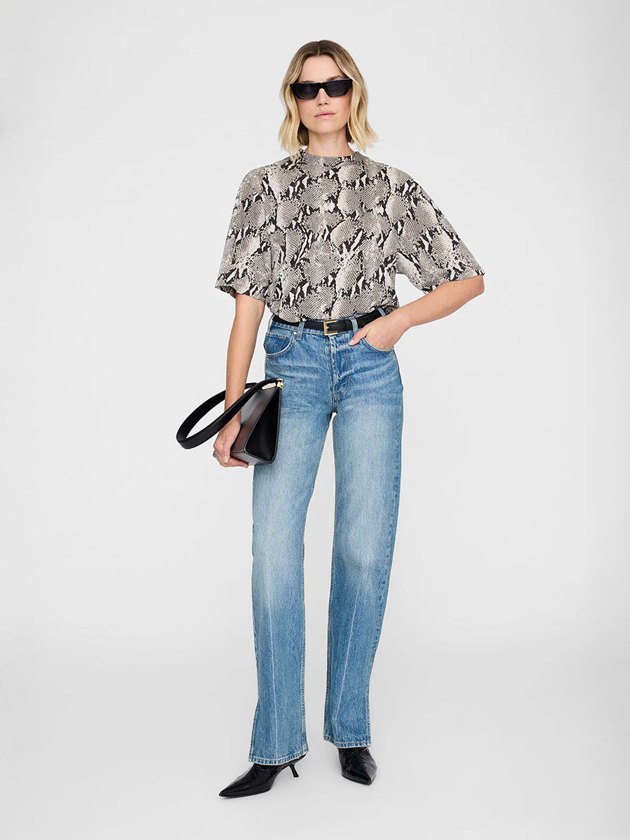 Anine Bing Avi Tee in Washed Python