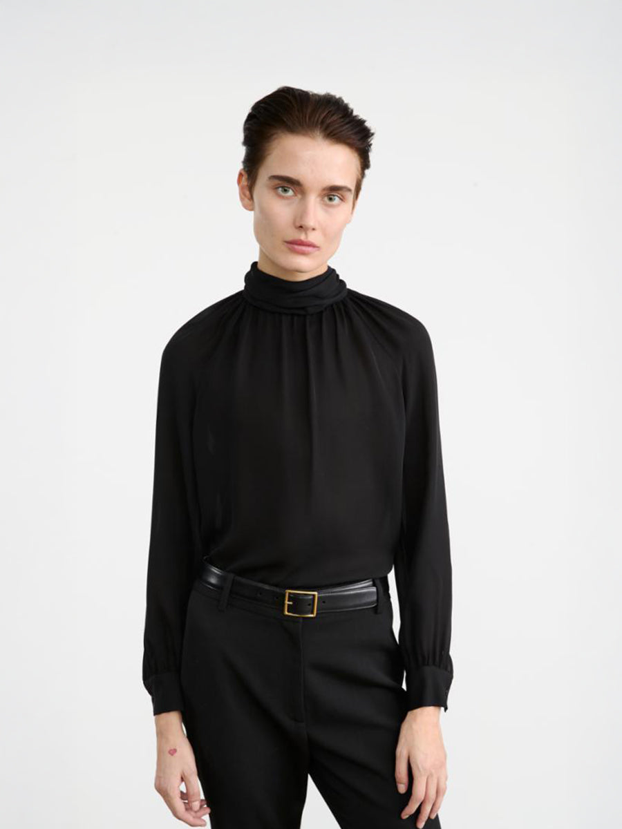 Nili Lotan Axelle Blouse in Black