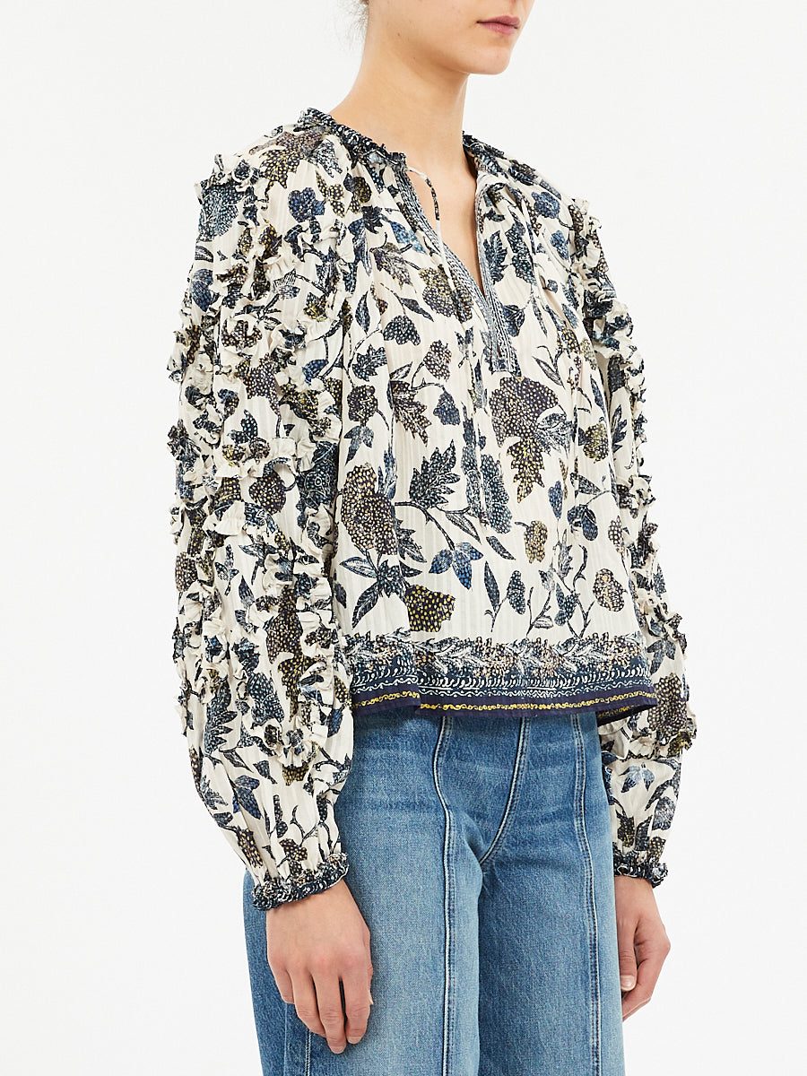 Azrou Blouse in Porcelain