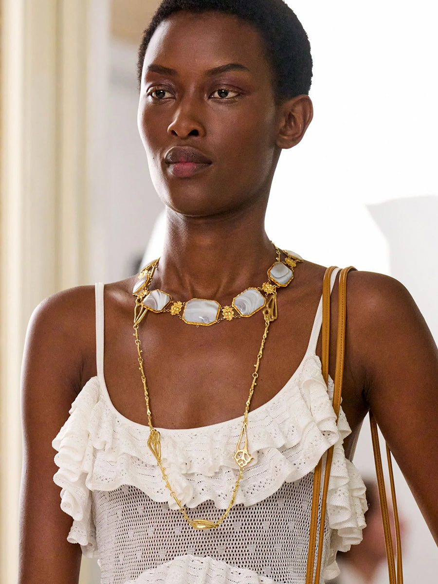 Ulla Johnson Bania Knit Bodysuit in Pearled Ivory