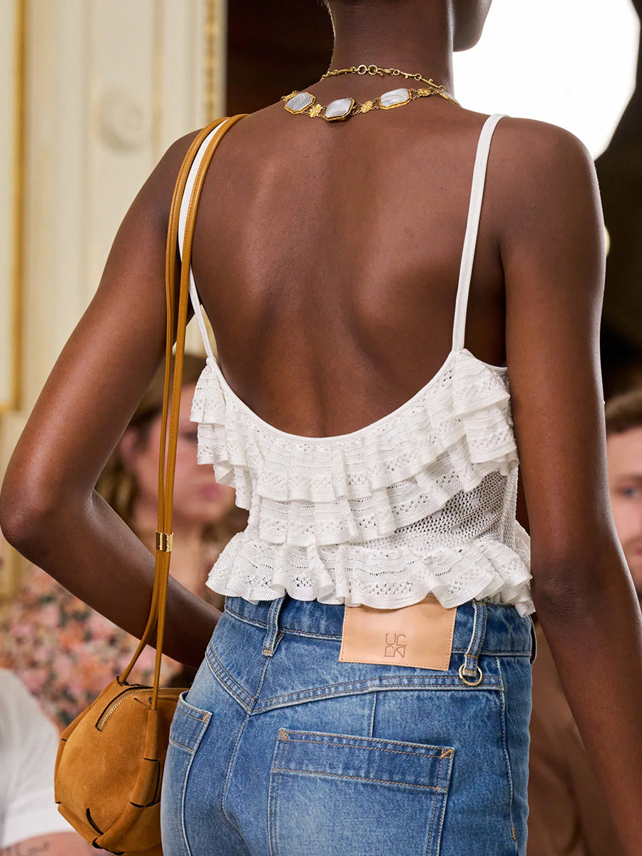 Ulla Johnson Bania Knit Bodysuit in Pearled Ivory