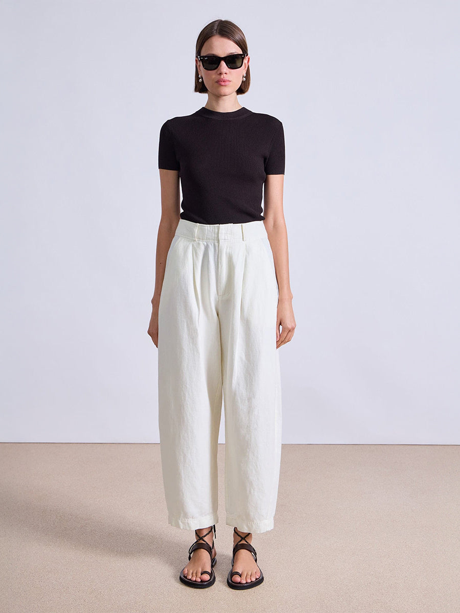 Bari Crop Trouser in Cream