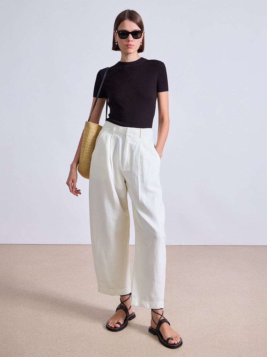 Bari Crop Trouser in Cream