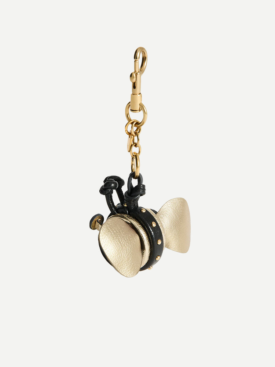 Anya Hindmarch Bee Charm in Black Metallic