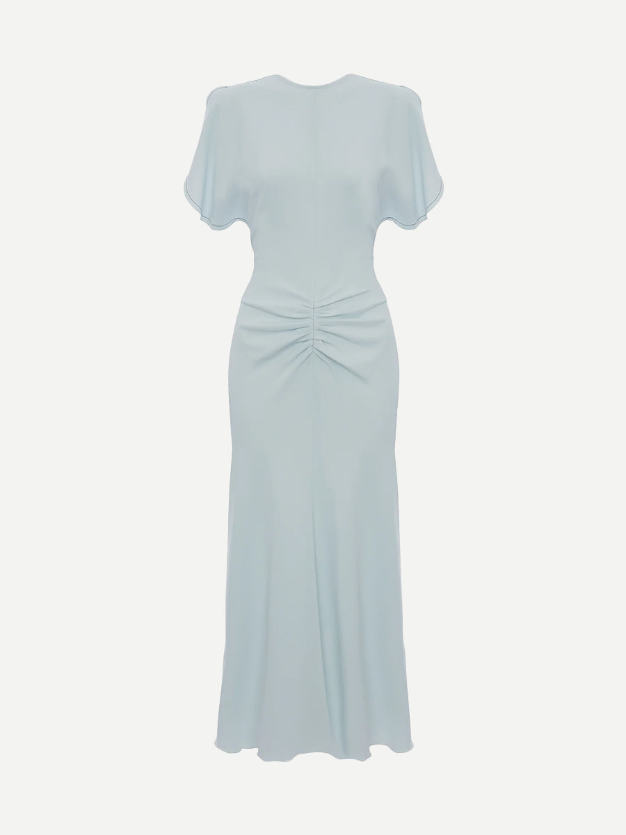 Victoria Beckham Bela Midi Dress In Glacial Blue