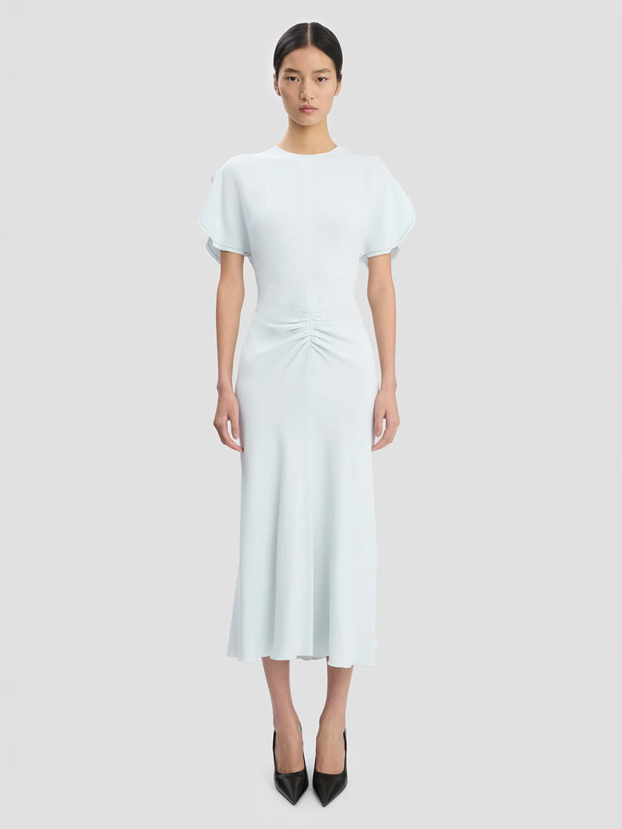 Victoria Beckham Bela Midi Dress In Glacial Blue