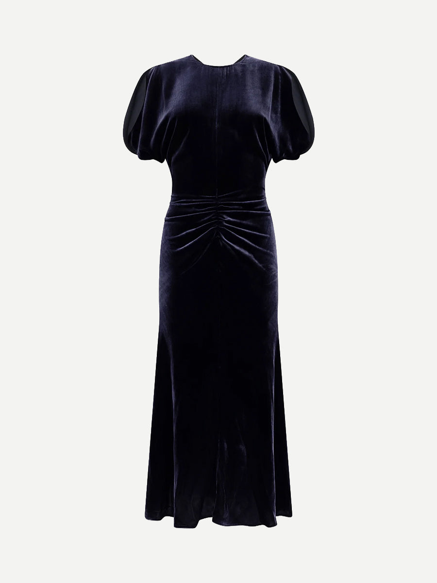 Bela Midi Dress in Navy
