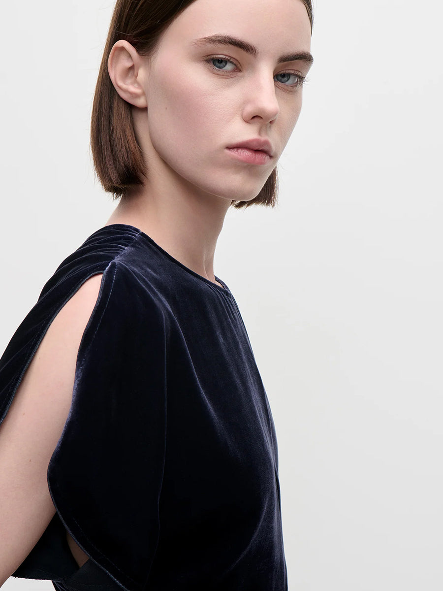 Bela Midi Dress in Navy