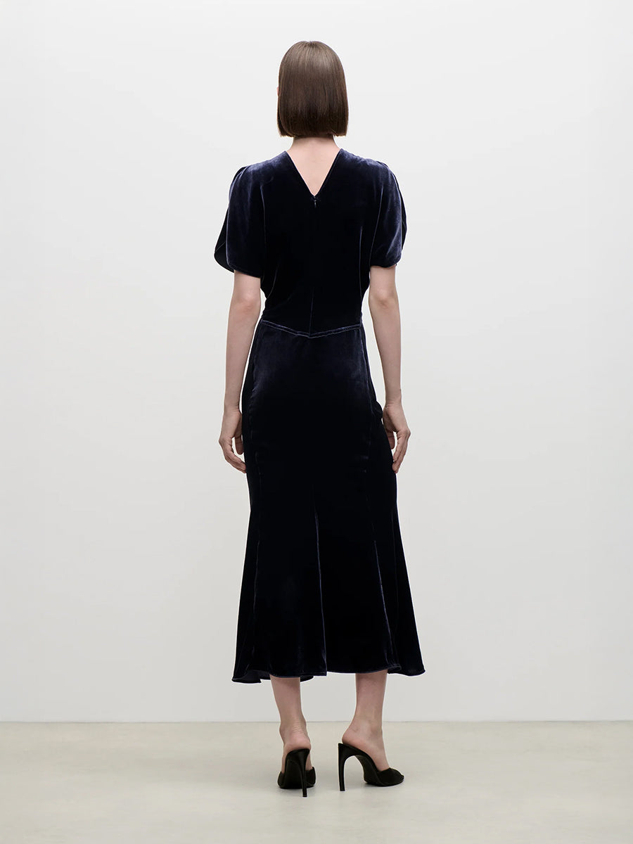 Bela Midi Dress in Navy