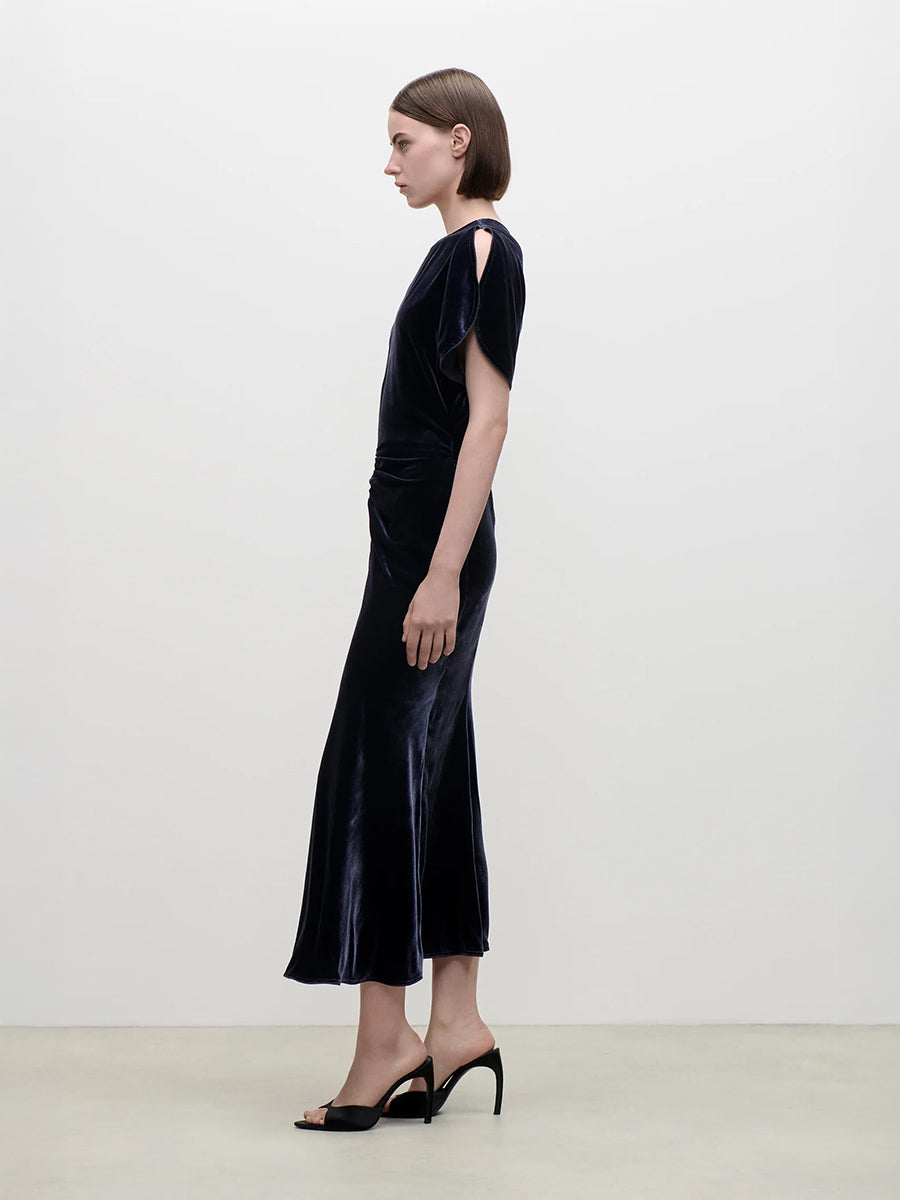 Bela Midi Dress in Navy
