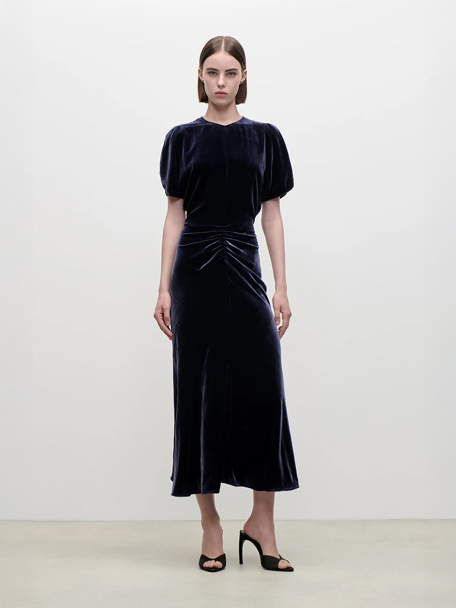 Bela Midi Dress in Navy