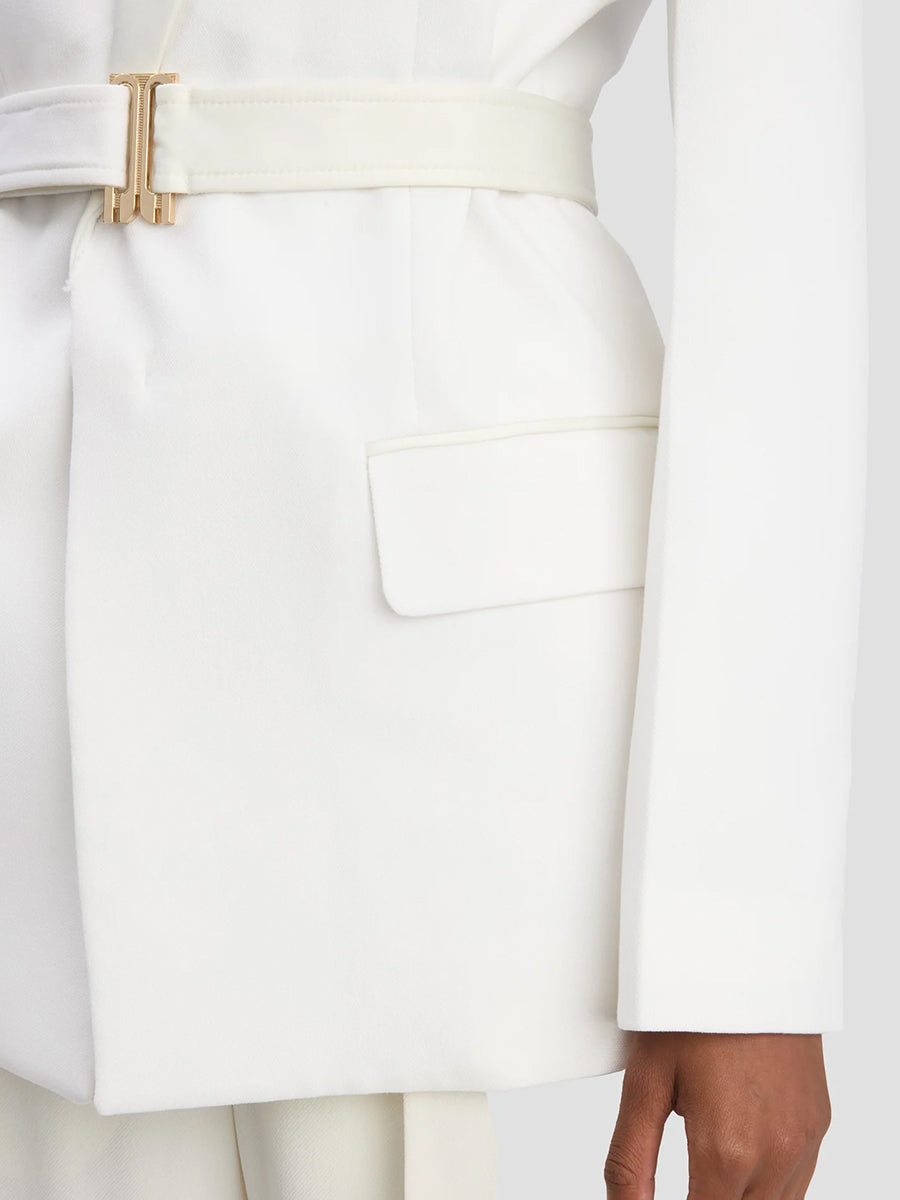 Victoria Beckham Belted Tailored Jacket in Ivory